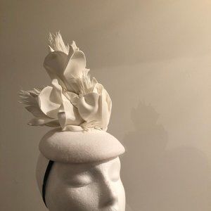 Handmade White Flower Fascinator